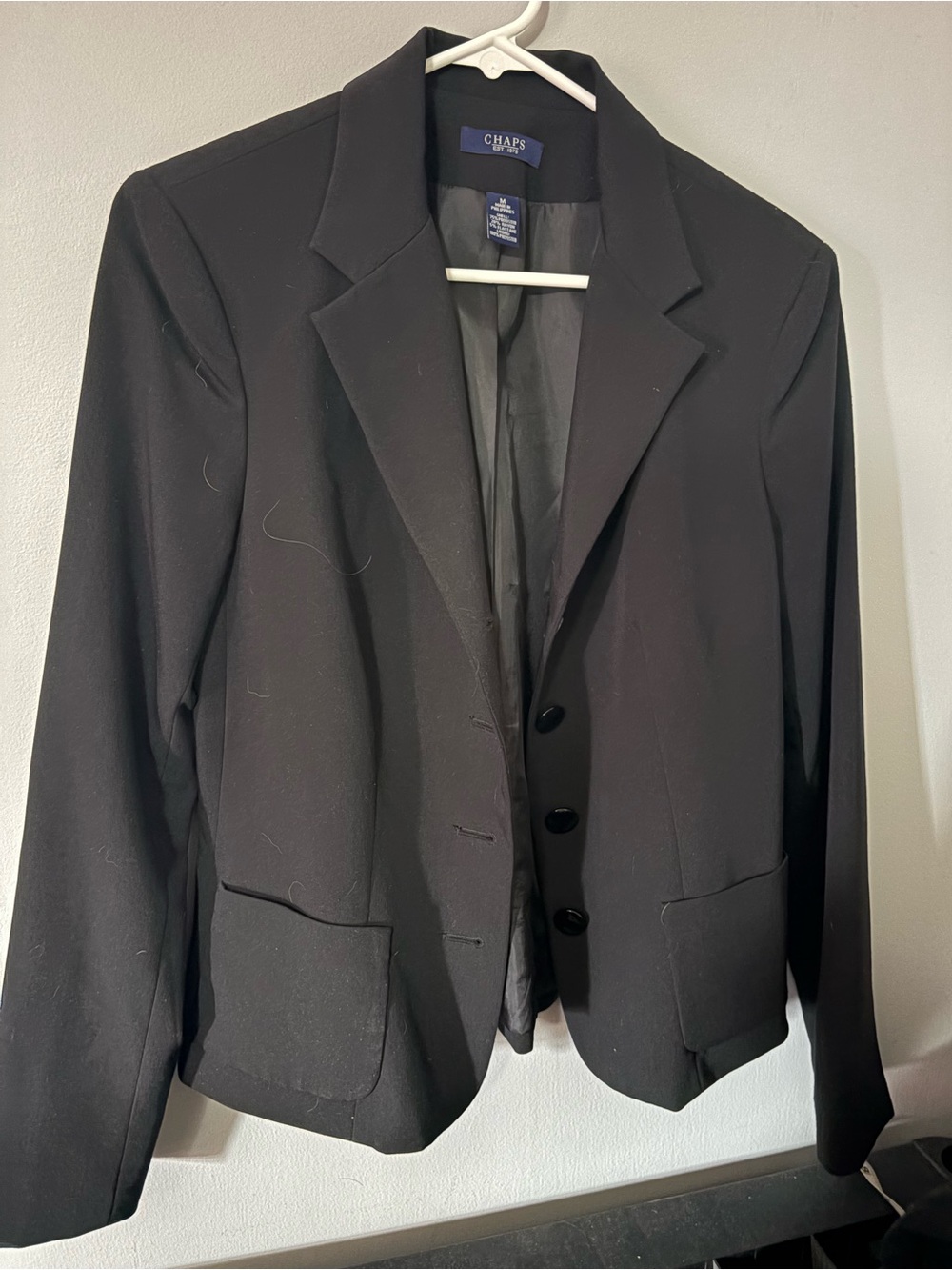 Chaps Black Women's Single-Breasted Tailored Blazer